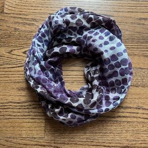 Purple White Gold Infinity Scarf